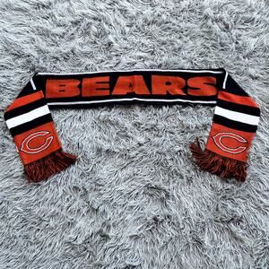 Forever Collectibles Chicago Bears Knit Logo Fringe Neck Scarf NFL Football 62"